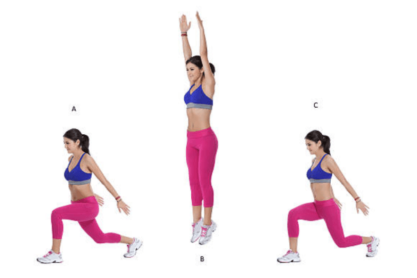 Động tác HIIT Jumping Lunges